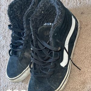 Vans high tops with Sherpa lining